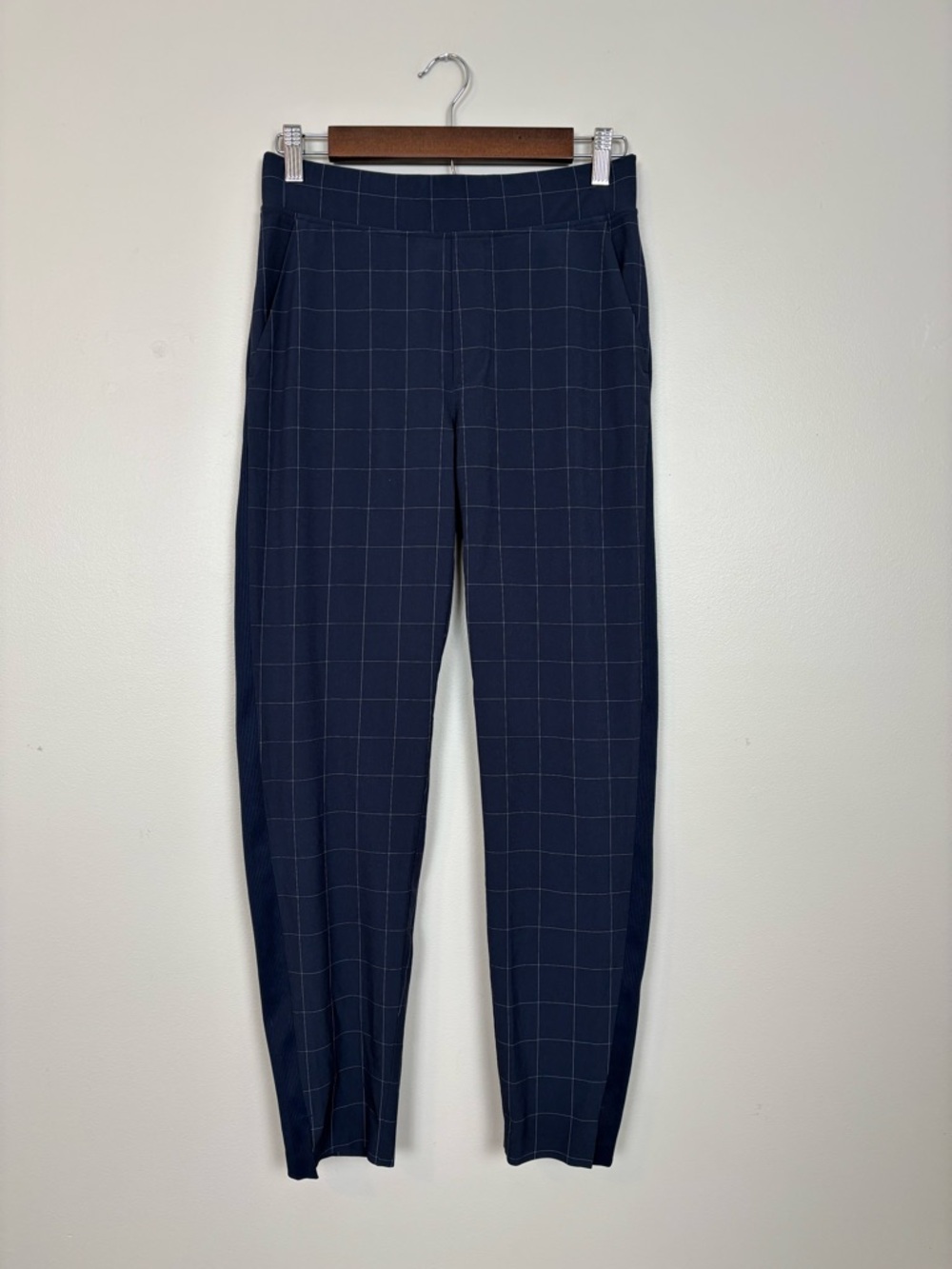 Athleta Pants Womens 2 Blue White Brooklyn Textured Ankle Pant Workout Lounge